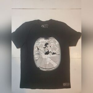 Paper Plane Anime Graphic Design Tee Black Size Large Short Sleeve Used